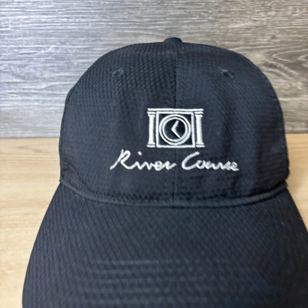 River Course Hat Cap Strap Back Black Embroidered Golf Titleist Performance Mens